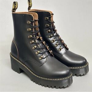 Dr. Martens Black Leather Combat Boots Size 5